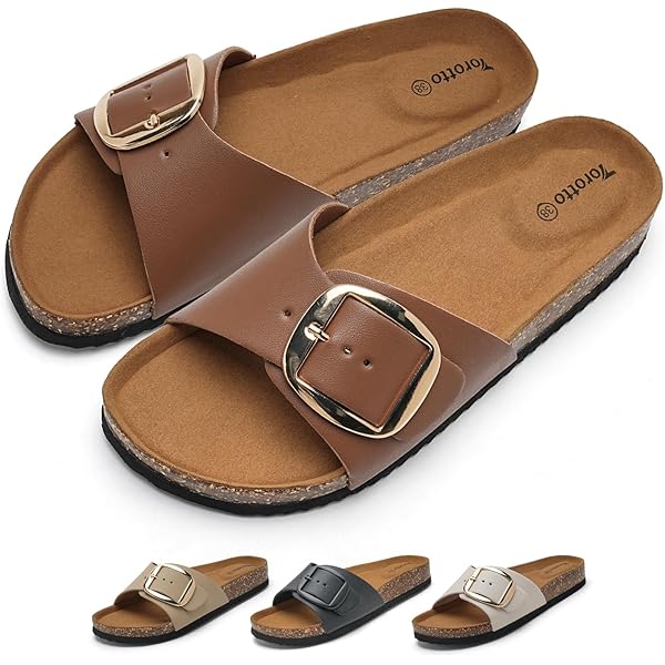 Softwaves Damen Pantoletten - Bequeme Sommerschuhe Mit Verstellbaren Riemchen