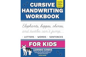 Cursive Handwriting Workbook for Kids: Learning Cursive for 2nd 3rd 4th and 5th Graders, 3 in 1 Cursive Tracing Book Including over 100 Pages of Exercises with Letters, Words and Sentences