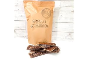 BOODLES DOG TREATS 200g Beef Jerky (Flat Beef Gullet) Treats For Dogs 100% Natural Chews