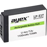 ayex LP-E17 batarya Canon EOS RP R100 R50 R8 77D 750D 760D 800D 850D M3 M5 M6 Mark II ile uyumlu, g&uuml;&ccedil;l&uuml; ve g&uuml;venilir