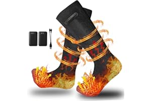 XIAXIA Podgrzewane skarpety dla mężczyzn i kobiet, podgrzewane skarpety z akumulatorem, elektryczne ciepłe skarpety, ocieplacze na kemping, wędkarstwo 4000mAh(36-44EU)