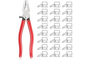 MaxAwe 50 PCS Key Fob Hardware Set, 1 Inch Keychain Hardware with Key Ring and Pliers Tool for Keychain Wristlet Clamp Webbing Fabric DIY Making Hardware Supplies