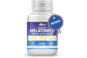 AMAVIT Melatonine 1,9 mg Fort [Facile à Avaler] Mélatonine Hautement Biodisponible pour Sommeil Adulte avec Adénosine Glycine - Cachet pour Dormir - Melatonin 90 Comprimés sans Gluten/Lactose