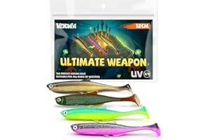 ‎VEYCVLA VEYCVLA Fishing Gummifische Zander barsch 12 cm 4 Stück Gummiköder Zander-Angeln-Softbait Angelköder,Gummi Fische Gummifisch Set Zander-Gummifisch Zander Köder