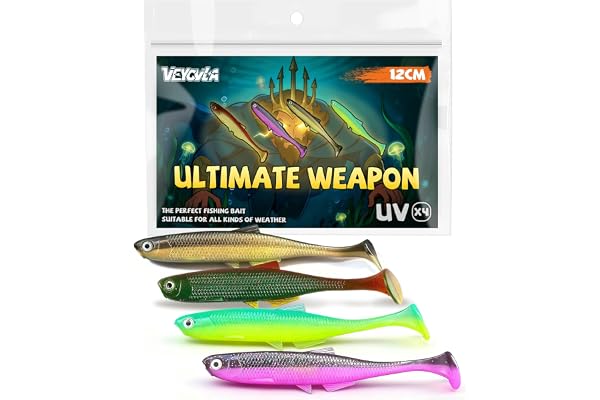 VEYCVLA Fishing gummifisk, gös, abborre, 12 cm, 4 stycken, gummibete, gös, fiske, mjuk bait, fiskedrag, UV-aktivt, gummifisk, set gös, gummifisk, gös, bete