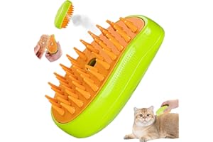 JESSHINY Steamy Cat Brush,3 In1 Cat Steam Brush Pet Hair Cleaner Brush Self Cleaning Steam Brush Cat Steamer Brush Massage Cat Hair Brush for Removing Tangled Loosse Hair for Home Office School Height