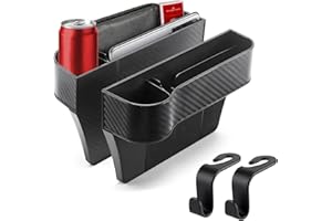 SUNHATY 4 Stück Aufbewahrungsbox Seitenorganizer Auto Seat Gap Organizer Seitentasche der Konsole Autositz Gap für Autositz für Schlüsselkarten Mobiltelefone Brieftaschen Brillen (Schwarz)