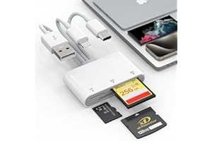 BAWANFA PLUS XD Card Reader, SD Card Reader for iPhone, 3 in 1 SD/TF/XD Picture Reader for Lightning/USB C/USB A Device, Lightning+USB A+USB C xd Picture Card Adapter for iPhone 16/15/14/13/iPad/PC/Android