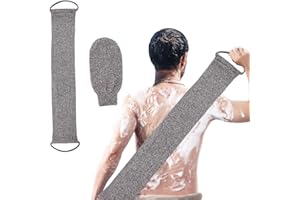 DONY Guanto Da Bagno Esfoliante Naturale E Spazzola da Bagno In fibra di bamboo,Spazzola Per Il Corpo da Doccia con Scrubber Per la Schiena In fibra di bamboo per Bagno Esfoliante Viso e Corpo Unisex