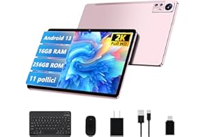 AOCWEI 2024 Android 13 Tablet 11 Pollici 2K 16GB RAM+256GB ROM (TF 512GB) |5G+2.4G WiFi | Bluetooth 5.0 |Octa Core|2.0Ghz |8600mAh|2000 * 1200pixels |5+13MP |Tablet con Custodia