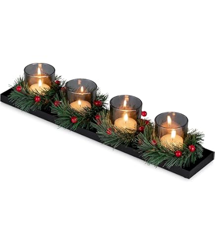 Romadedi Adventskranz Schwarz Metal - Moderner Kerzenhalter Für 4 Stumpenkerzen