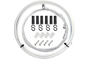 CTRICALVER Câble de frein et boîtier pour vélo de montagne, câbles de frein universels pour VTT/vélo de route (blanc)