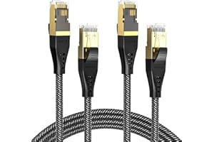 MOGOOD Cavo Ethernet Cat 8, 2M 2Pack cavo internet piatto gigabit RJ45 ad alte prestazioni, cavo LAN ad alta velocità 40Gbps 2000Mhz compatibile con estensori WIFI, router, modem, pannelli patch