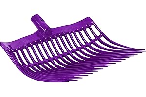 horizont Schwedengabel lila, aus stabilem Kunststoff, 40 cm breit, 18 Zinken, Heugabel für Pferd, Hof und Stall, Dunggabel ohne Stiel, Mistgabel, Bollengabel