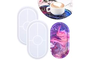 RosewineC Silikonform Gießform Resin DIY Harz, 2 Stücke Epoxidharz Formen Silikon Untersetzer Form Unregelmäßige Achterbahn Harz Formen Epoxidgussform für DIY