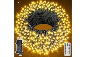 ‎OLLNY Ollny Lichterkette außen 40M 400 LED Lichterkette Weihnachtsbaum außen innen mit Fernbedienung Timer,8 Modi wasserdicht Weihnachtsbeleuchtung aussen für Garten Balkon Hochzeit (warmweiß)