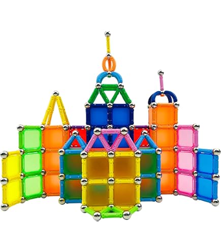 Jokooan Construction Magnétique 220 Pièces - Bâtons Aimantés + Perles Pour Enfant - Jouet STEM Créatif