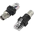 CERRXIAN BNC Female to RJ45 Male Coaxial Coax Barrel Coupler Adapter RJ45 to RF Connector，Can be Used for Testers and Line Finders, Etc.(2PACK)