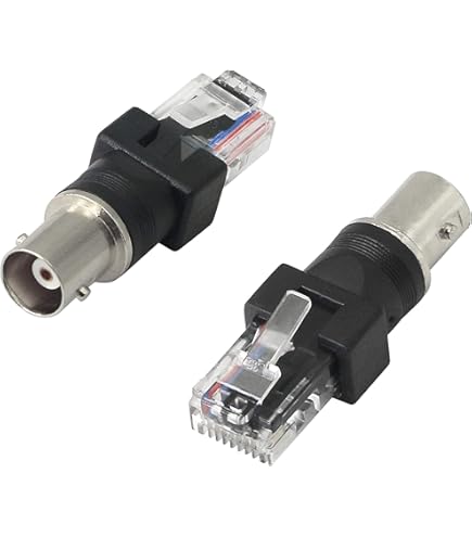 CERRXIAN 4 pièces RF vers RJ45 convertisseur coaxial RF femelle vers RJ45 mâle adaptateurs de baril coax pour testeur de ligne CERRXIAN 4 pièces RF vers RJ45 convertisseur coaxial RF femelle vers RJ45 mâle adaptateurs de baril coax pour testeur de ligne
