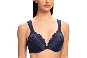 MELENECA Biustonosze Damskie na Fiszbinach bez Podszewki i Koronki Zapinane z Przodu
