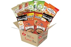 RINTALEN MiFan Ramyun Box - Assortiment de Ramens Coréens (12 sachets, 6 saveurs variées)