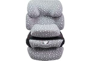 JYOKO Kids Housse pour siège Auto bébé en Coton pour Enfants Compatible avec Cybex Pallas Fix, 2 Fix (White Star)