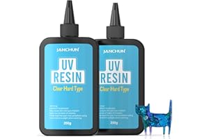 JANCHUN UV Resin 500g-Crystal Clear Hard Upgraded Formula Ultraviolet Fast Curing Resin Glue for Jewelry Making, DIY Crafts, Nail Art Accessories, Beginner