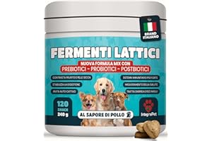 Integrapet Probiotici per Cani e Fermenti Lattici per Salute Intestinale e Prurito 120 Snack naturali- Probiotico Cane Intestino Dermatite e Diarrea-Brand Italiano