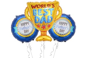 Jwssor World’s Best Dad Balloons,18inch Happy Father’s Day Balloons,25inch Best Dad Balloons for Father’s Day Decorations