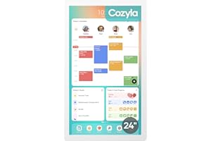 Cozyla Mate Digital Calendar+ 2: 24 Inch Wall Touch Screen Chore Chart Customizable Dashboard Smart Electronic Calendar for Family Schedules Meal Planner Supports All Google Play Apps Wall Mount White