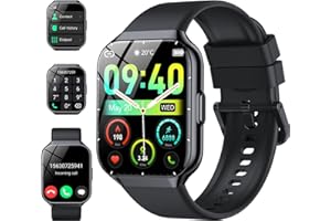CASCHO Smartwatch Damen Herren mit Telefonfunktion, 1,96" Zoll Touchscreen Fitnessuhr, IP68 Wasserdicht Fitnessuhr mit Herzfrequenzmonitor Schlafmonitor Schrittzähler, Sportuhr für iOS Android