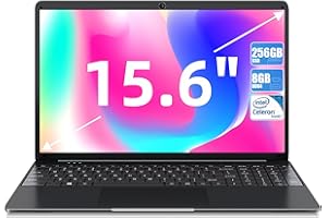 SGIN 15,6 Pouces Ordinateur Portable, 8Go DDR4 256Go SSD Notebook, Quad-Core Processore, IPS FHD Écran, 2.4/5.0G WiFi, 7200mAh, 2*USB 3.2, Type-C, Prend en Mémoire Extensible 512 Go TF