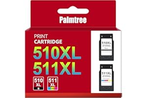 Palmtree PG-510 CL-511 Remanufacturado para Cartuchos Canon 510XL 511XL para de Tinta Canon MP280 para Cartuchos Canon MP250 para Canon iP2700 MP230 MP240 MP252 MP270 MP280 MP495 (1 Negro 1 Tricolor)