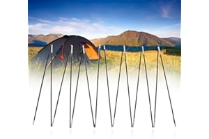 EJOYOUS Tent Pole Replacement, 3.4M Fiberglass Camping Tarp Pole Sectional Support Poles Frames Portable Spare Fiber Glass Awning Poles, for Outdoor Hiking Fishing