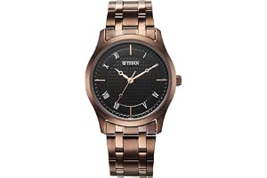Titan Karishma Quartz Analog Black Dial Brown Stainless Steel Strap Watch for Men - NT1823QM01