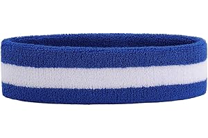 ONUPGO Stirnband Sport Schweißbänder Armbänder Frottee Gestreiftes Stirnband/Handgelenkband Set Sportliche Übung Basketball Stirnbänder Feuchtigkeitsableitendes Schweißabsorbierendes Stirnband