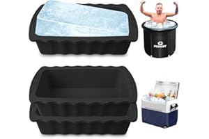 Hydream 3pcs Extra Large Ice Block Moulds, 3,9kg Moldes de Silicona Reutilizables para Cubitos de Hielo para Bañera Hielo Plunge-Negro