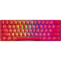 GK61 Clavier Gaming Mécanique Hot-Swap - 61 Touches Rétroéclairage RGB Pour PC/Mac Gamer (Gateron Optical Brown, Blanc