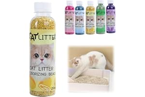 ASPUIC 250ml Cat Litter Box Deodorant,Natural Deodorizer Freshener for Cats,Lasting Odour Eliminator for Cat Litter,Pet Friendly Cat Urine Odour Remover,Low Dust Air Freshener and Stain Remover(Lemon)