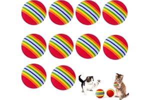 HQYBZP 10 Stück Katzenspielzeug Ball,Interaktives Kätzchen Spielzeug Regenbogen Katzenbälle,Haustier Trainingsball für Katzen,für Haustier,Kätzchen,Trainingssport,Vergnügungspark