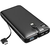 Powerbank 26800mAh Externer Akku Pack - SOARAISE Tragbares Ladegerät mit Integrierten Ladekabeln USB C PD 18W Schnellladen Po