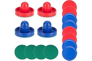 ‎VNIERXFUL Air Hockey Pushers, 4 Stück 95mm Air Hockey Tisch Filzschieber mit 8 Stück Pucks für Ersatz Pucks Tischhammer Torhüter für Tabellen Spiel, Ersatzzubehör für Spieltische