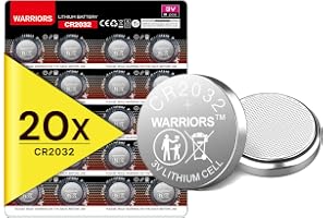 Warriors 20X CR2032 Batterie Knopfzellen, 3V 240mAh Lithium Batterie | Für Schlüsselanhänger, Waagen, Rechner, Fernbedie
