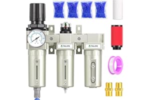 TAILONZ PNEUMATIC 0-1.6MPA 3/4 Inch BSP Système de séchage d'air industriel à trois étages, filtre à particules, filtre coalescent, déshydratant et régulateur d'air (drainage automatique)