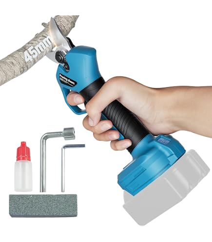 Sécateur électrique Sans Fil 18V Pour Batteries Makita - Diamètre De Coupe 40 Mm - 4 Vitesses Réglables - Moteur Brushless Avec écran LCD - 9