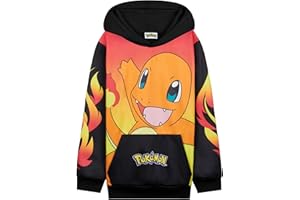 POKÉMON Pokemon Sudadera Niño Niña y Adolescente, Pikachu Sudaderas con Capucha Cómoda, Bolsillo Canguro, Regalos Anime para Niños