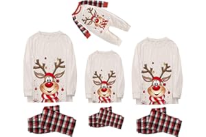 Weihnachtspyjama Familie Set, Weihnachts Schlafanzug für Herren Damen Kinder Baby Lustig Christmas Pyjama Family Set mit Langen Ärmeln Weihnachtsoutfit Familie Matching Pyjamas