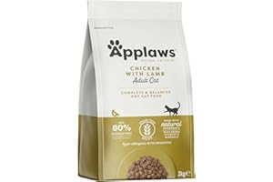 Applaws Natural Complete Dry Food for Adult Cats, Chicken with Lamb Grain Free, 2kg Bag