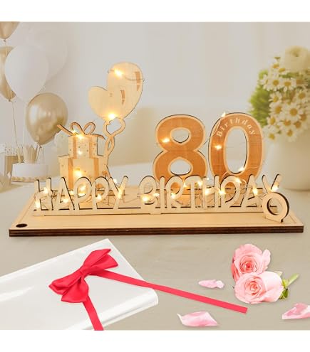 Idota 2025 - Targa in legno con libro degli ospiti a LED per donna, regalo di compleanno per uomo e donna, decorazione per 50 anni, regalo personalizzabile