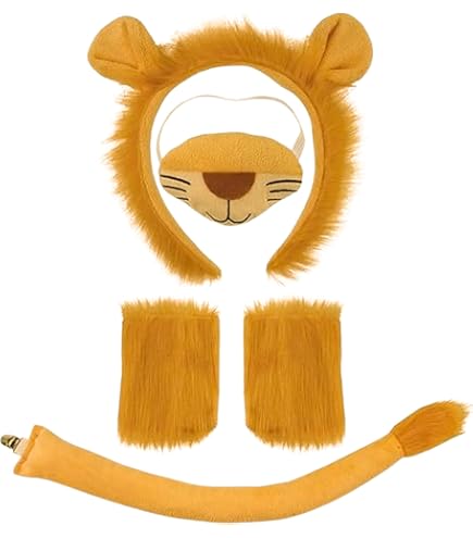 2 Diademas De León Con Orejas Y Melena – Accesorio Elástico Para Niños Y Adultos | Ideal Para Disfraces De Carnaval, Fiestas Temáticas Y Halloween